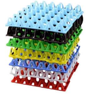 Plastic Egg Trays for Poultry – 30-Hole, Lightweight, Easy to Clean, Multiple Colors, 30x30 cm